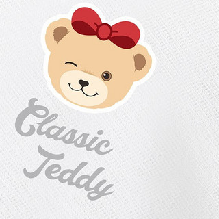Classic Teddy 精典泰迪 泰迪抱抱系列 TD21HY07130 女童连衣裙 小熊白色 140cm