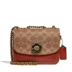 coach 蔻驰 欧洲直邮coach蔻驰madison系列女士经典徽标山茶花旋扣单