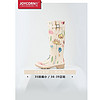 joycorn 加可 雨鞋女士时尚高筒橡胶雨靴成人个性涂鸦防滑水鞋胶鞋 乳白色 39