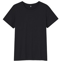 UNIQLO 优衣库 SUPIMA COTTON 女士圆领短袖T恤 433577 黑色 XXXL