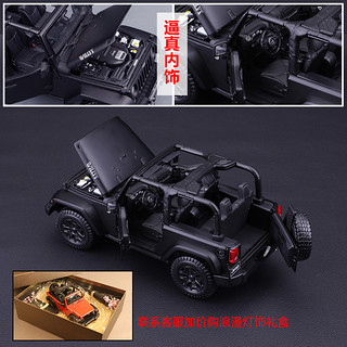 美驰图1:18原厂吉普jeep牧马人越野车真车合金汽车模型车金属摆件31676802 金属黄