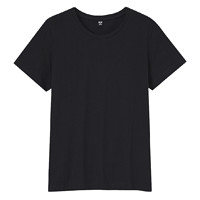 UNIQLO 优衣库 SUPIMA COTTON 女士圆领短袖T恤 444527 黑色 XXXL