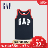 Gap男幼童LOGO纯棉背心867442夏季2022新款童装打底衫