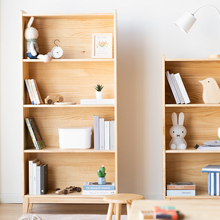 无意 ouihome儿童房书架置物架落地客厅收纳架卧室家用学生简易小型多层实木儿童书柜