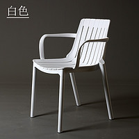 百思宜 椅子办公椅塑料椅子北欧简约靠背椅餐厅椅子休闲椅座椅洽谈椅餐椅 白色