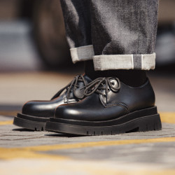 maden马登德比鞋男低帮马丁靴厚底黑色工装鞋