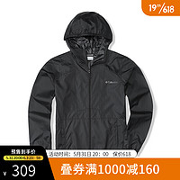 Columbia 哥伦比亚 户外22春夏新品男子轻盈舒适撞色设计一体式风帽皮肤衣外套KE3972 011 XL/185/104A