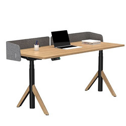 9am 智能电动升降桌 米家版Robin Pro 办公桌工作台电脑桌电竞桌 胡桃木色桌板+黑色桌腿 1400*650mm