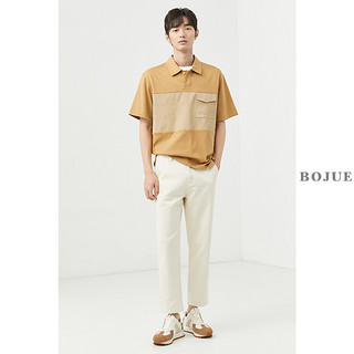 撞色拼接小众设计感POLO衫男短袖 夏季韩版翻领重磅华夫格高端T恤