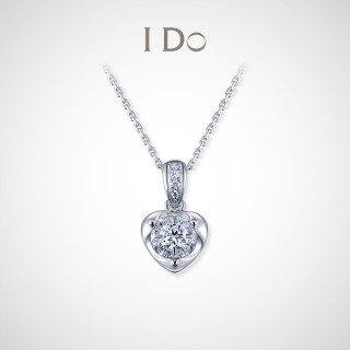 i do romance系列18k金钻石项链坠立体镂空心形群镶项链吊坠ido送女友