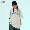 国潮牌情侣嘻哈夏季3色波浪logo打底短袖宽松T恤