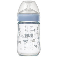 NUK 自然母感超宽口径玻璃奶瓶婴儿宝宝奶瓶240ml配防胀气硅胶奶嘴