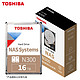TOSHIBA 东芝 机械硬盘16t N300垂直CMR NAS级个人云存储桌面RAID监控多媒体服务器3.5英寸SATA台式机硬盘16tb