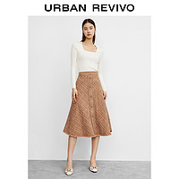 URBAN REVIVO WG43R5AN2002 粗呢花半身裙