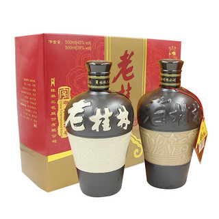 桂林三花 老桂林 39%vol+45%vol 米香型白酒 500ml*2瓶 礼盒装