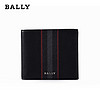 BALLY 巴利 男士黑色条纹短款牛皮钱夹钱包 6240266