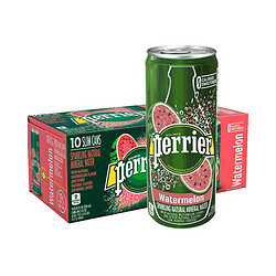 perrier 巴黎水 西瓜味气泡水 天然矿泉水  250ml*30罐整箱装