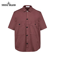 PLUS会员：STONE ISLAND 石头岛 男士休闲简约商务短袖衬衫 MO741511819