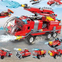 qman启蒙army军事系列18058合1喷射消防车