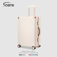 SOSITE 行李箱男女学生轻便皮箱铝框旅行拉杆箱结实耐用加厚大容量
