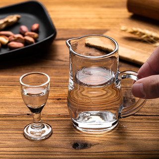 青苹果 无铅玻璃 二两分酒器*6+茅台杯*6 白酒杯套装