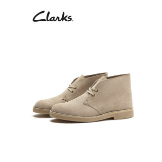 Clarks 其乐 男士经典英伦风沙漠靴复古工装靴男潮靴时尚高帮鞋 焦黄色261613467 42.5