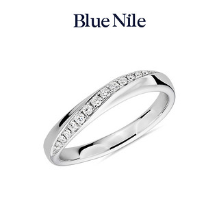 Blue Nile Bluenile 14K白金拱形弓式镶钻对戒情侣结婚戒指