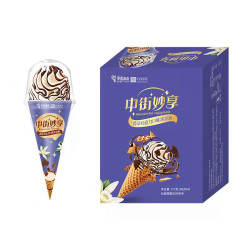 中街冰点since1946妙享香草巧克力口味冰淇淋脆筒68克4支盒