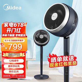 美的（Midea） 电风扇空气循环扇台式涡轮家用办公家电扇摇头换气循环对流风扇变频节能落地扇 FGD24WDJ