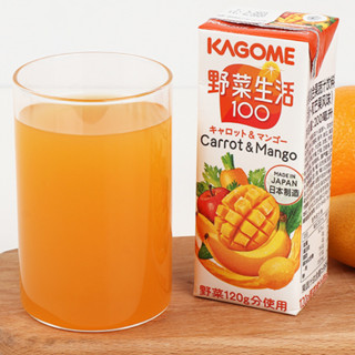 KAGOME 可果美 野菜生活复合果蔬汁饮料 胡萝卜和芒果风味 200mL*12瓶