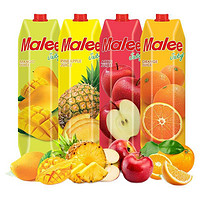 Malee 玛丽 泰国进口果汁饮料大瓶 玛丽（MALEE)橙汁芒果汁苹果汁菠萝汁4种口味混合1L*4装 需凑单
