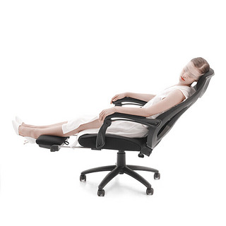 HBADA 黑白调 HDNY077BMJ 人体工学电脑椅 带脚托 黑色