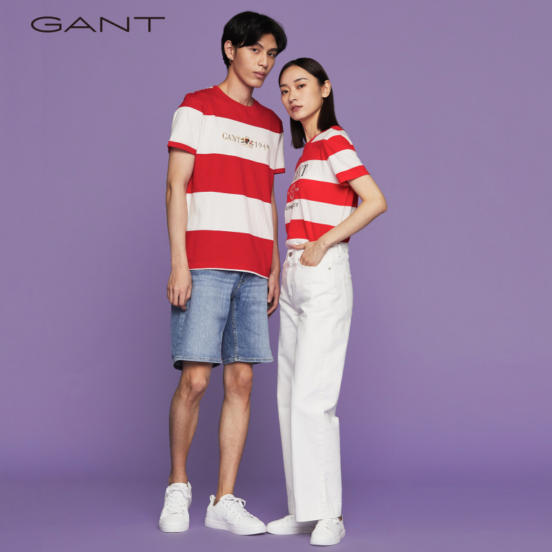 GANT 甘特 情侣款圆领T恤 2023021