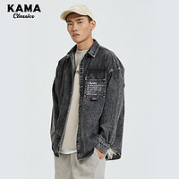 KAMA 卡玛 新款休闲复古帅气牛仔夹克衬衫24805