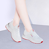 莱卡金顿 22新款夏季网面透气板鞋女平底系带跑步运动鞋简约休闲鞋女鞋