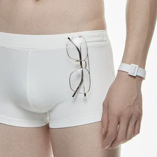 璞履 踏浪系列 男子那不勒斯风格泳裤 亮白色 XL 太阳镜插位款