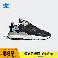 adidas阿迪达斯官网三叶草NITE JOGGER男女新款休闲「暗夜精灵」跑步鞋GW4228 黑/肉色/白/蓝 41(255mm) 黑/肉色/白/蓝 42.5(265mm)