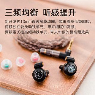 DUNU 达音科 DK3001PRO入耳式耳机铍振膜五单元圈铁音乐HIFI耳塞 黑色