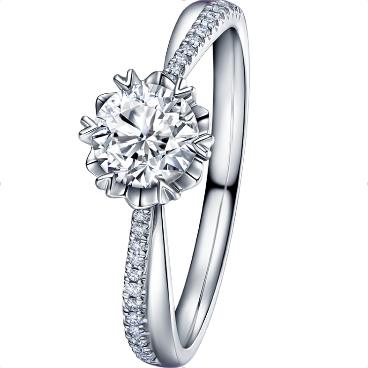 DRDarry Ring BELIEVE系列 WJ0062 女士雪花18K白金钻石戒指
