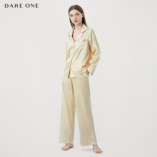 DARE ONE真丝情侣睡衣女长款LUCKY桑蚕丝家居服春夏奢侈品女装送女友生日礼物 云紫色（明星同款） 160(S)