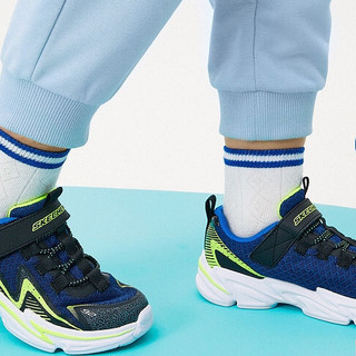 SKECHERS 斯凯奇 WAVETRONIC 男童休闲运动鞋 403603N/BKNV 黑色/海军蓝色 28.5码