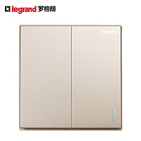 TCL-罗格朗 罗格朗（LEGRAND）开关插座面板 仕典米兰金无边框大面板双开多控 中途挚带荧光开关