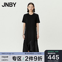 JNBY 江南布衣 夏季连衣裙短袖圆领不规则拼接T恤裙子女5L350282A