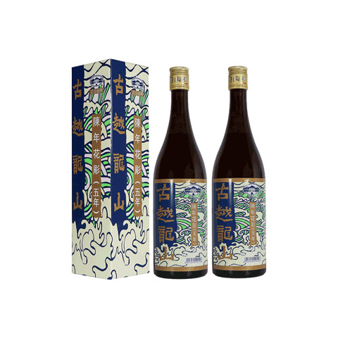 省146.69元】花雕黄酒_古越龙山陈年花雕五年17%vol 黄酒750ml*2瓶多少