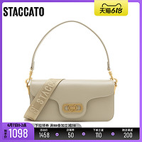 STACCATO 思加图 2022秋季新款通勤小方包腋下包单肩斜跨包背提包女X2784CX2