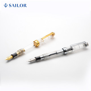 SAILOR 写乐 9096 平顶系列 14K钢笔 透明金夹 EF尖