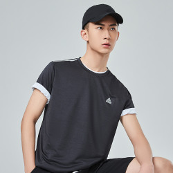 PEAK 匹克 夏季简约纯色舒适时尚男款圆领运动T恤短袖