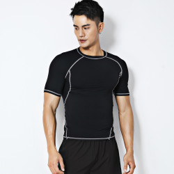 peak匹克游泳跑步服男健身服紧身衣短袖训练运动透气衣