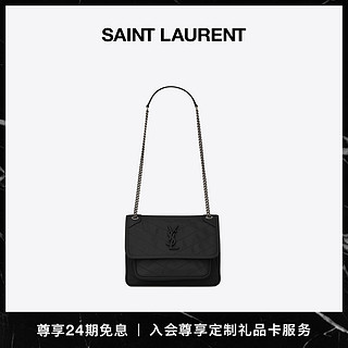 YVES SAINT LAURENT YSL/圣罗兰 女士NIKI迷你复古褶皱皮革YSL包单肩包