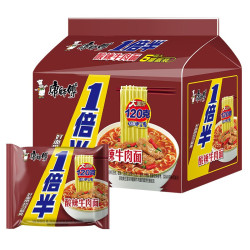 康师傅 方便面 泡面袋面一1倍半酸辣牛肉*5袋(大面饼120克)包邮